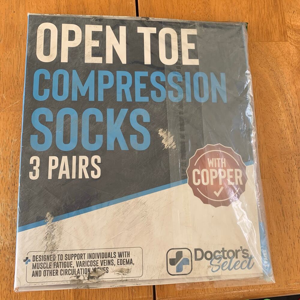 Doctor’s Select Open Toe Compression Socks – 3 Pairs